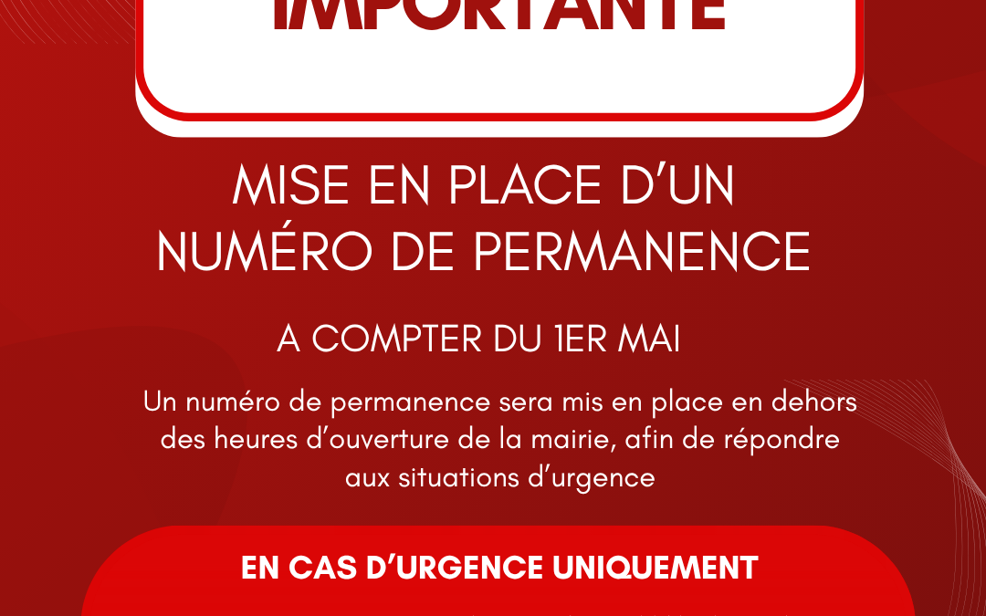 Mise en place d’un numéro de permanence